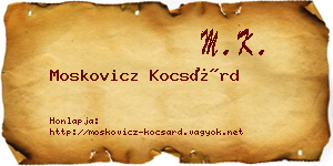 Moskovicz Kocsárd névjegykártya